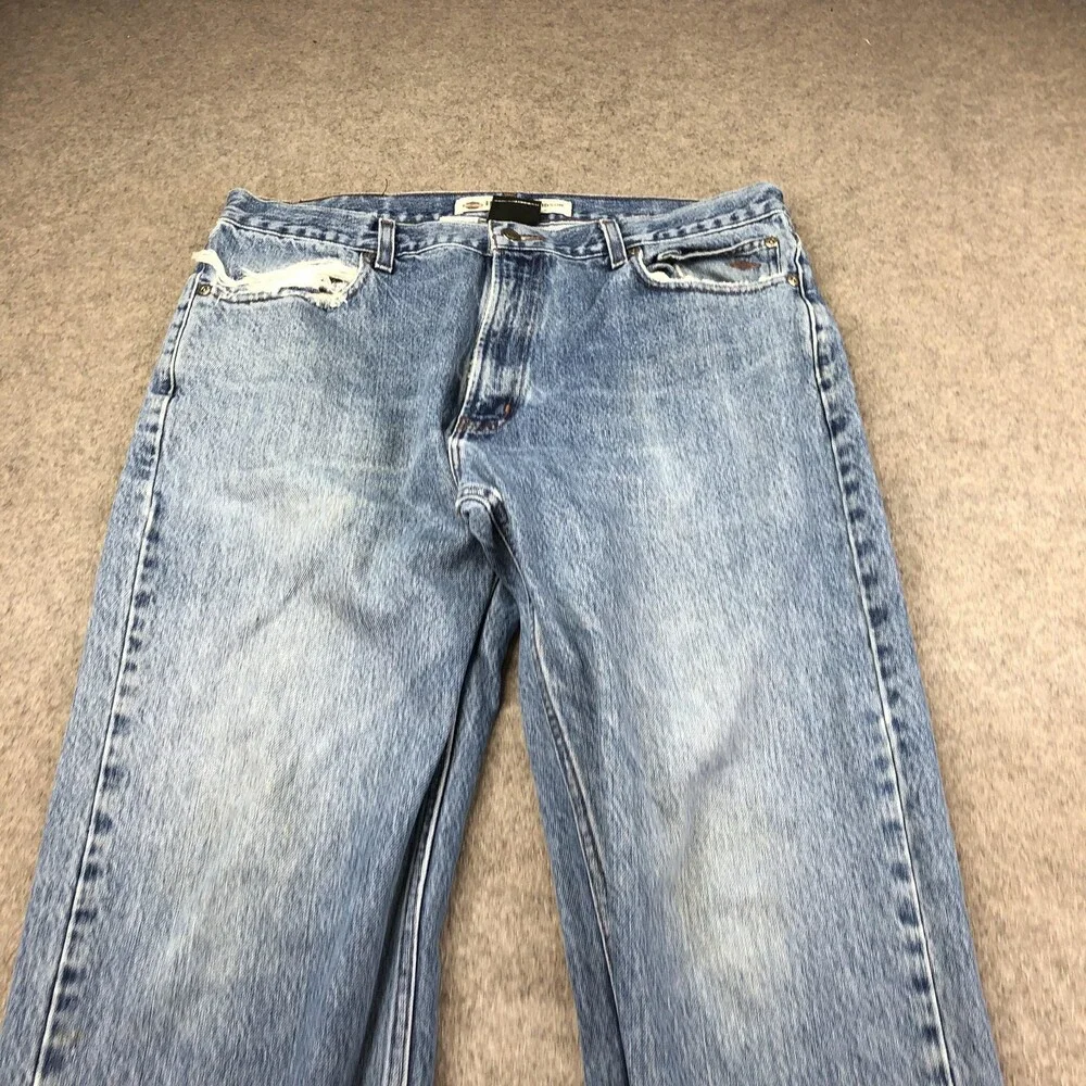 Harley-Davidson Jeans Mens 36x32 Blue Medium Wash Straight Denim Distressed